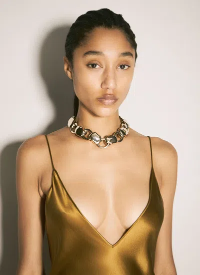 Saint Laurent Shell Chain Choker In Gold