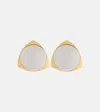 Saint Laurent Shield Clip-on Earrings In Gold