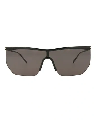 Saint Laurent Shield-frame Injection Sunglasses Woman Sunglasses Black Size 99 Plastic Material