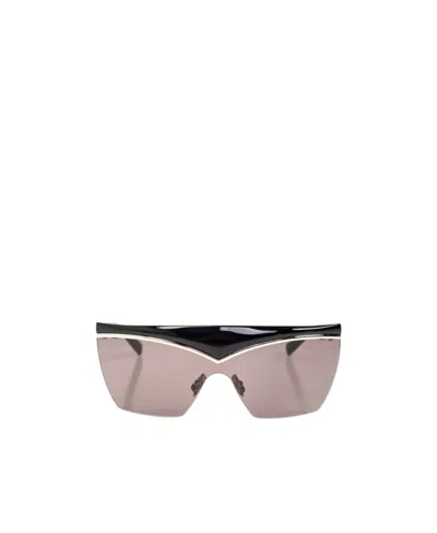 Saint Laurent Sl 614 Mask Shield-frame Sunglasses In Nude