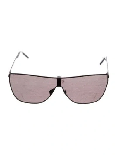 Pre-owned Saint Laurent Shield Tinted Sunglasses In Black