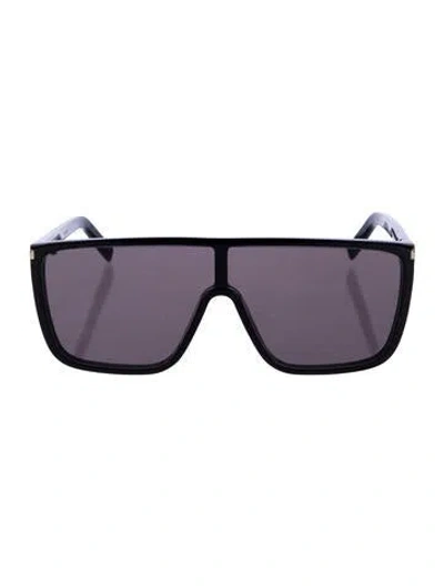 Pre-owned Saint Laurent Shield Tinted Sunglasses In Black
