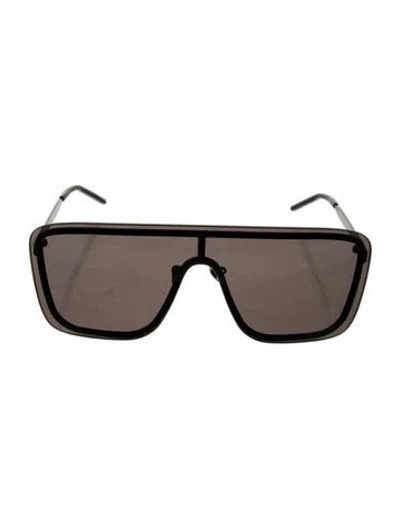 Pre-owned Saint Laurent Shield Tinted Sunglasses In Black