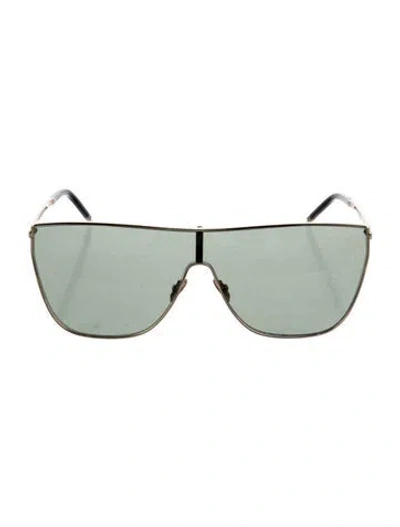 Pre-owned Saint Laurent Shield Tinted Sunglasses In Gold