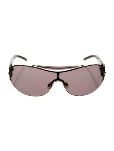 Pre-owned Saint Laurent Shield Tinted Sunglasses In Purple