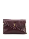 Saint Laurent Shiny Calfskin Clutch With Chain And Cassa In Neutral