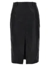 Saint Laurent Shiny Gabardine Skirt Skirts Black In Black
