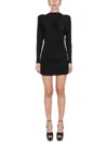 Saint Laurent Black Mini Dress With Cowl Back In Viscose In Black