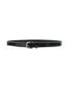 Saint Laurent Shiny Thin Leather Belt In Black