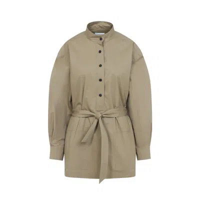 Saint Laurent Button-up Long-sleeved Shirt In Beige