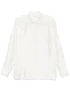 Saint Laurent Striped Satin Shirt In Gray