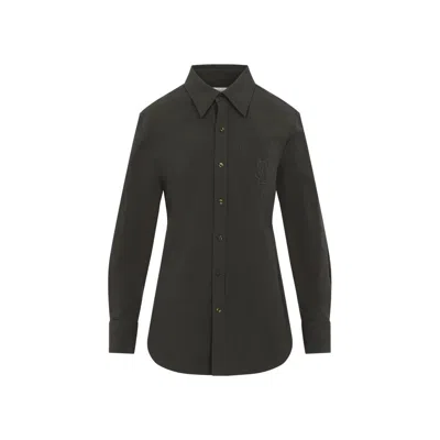 Saint Laurent Women's Cassandre Shirt In Green