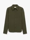 Saint Laurent Linen And Cotton "cassandre" Shirt In Green