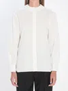 Saint Laurent Lace-trimmed Cotton Poplin Blouse In White