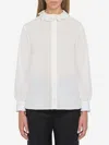 Saint Laurent Lace-trimmed Cotton Poplin Blouse In White