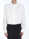 Saint Laurent White Pointed Collar Long Sleeve Shirt In Cotton Man In White