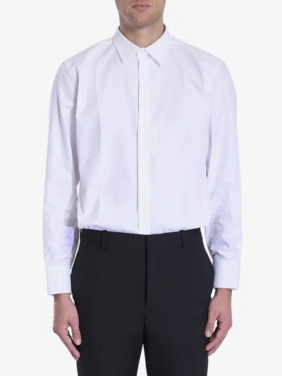Saint Laurent Shirt In Striped Cotton Poplin In White