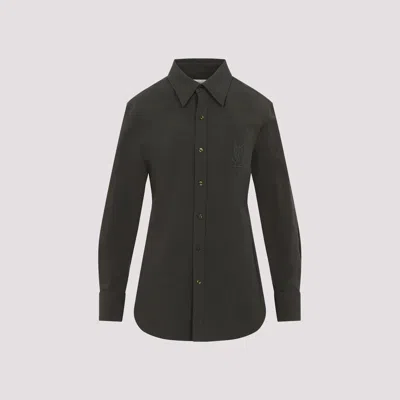 Saint Laurent Women's Cassandre Shirt In Green