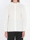 Saint Laurent Lace-trimmed Cotton Poplin Blouse In White