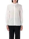Saint Laurent Lace-trimmed Cotton Poplin Blouse In White