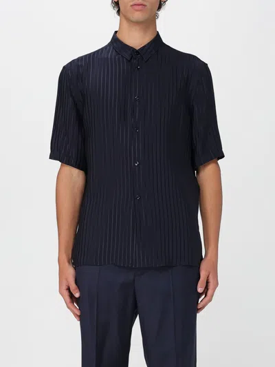 Saint Laurent Striped Shirt In Blue