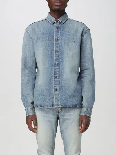 Saint Laurent Shirt  Men Color Denim In Blue