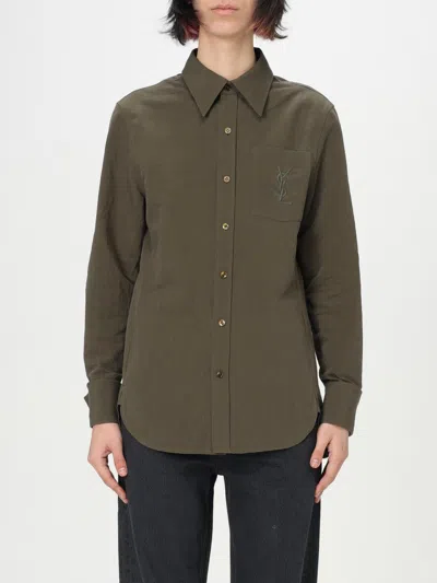 Saint Laurent Hemdbluse  Damen Farbe Kaki In Brown