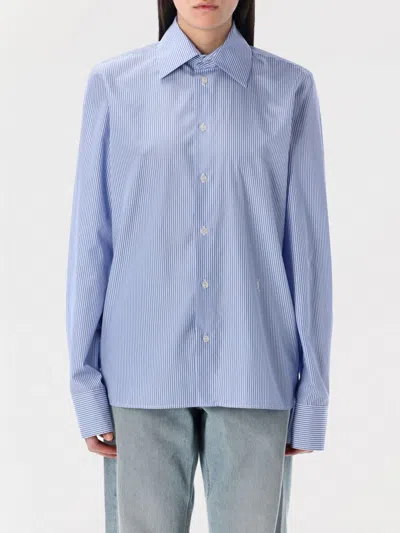 Saint Laurent Cassandre Blue Cotton Shirt
