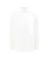 Saint Laurent White Pointed Collar Long Sleeve Shirt In Cotton Man In White