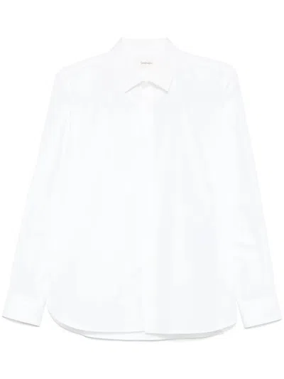 Saint Laurent Cassandre Embroidered Shirt In White