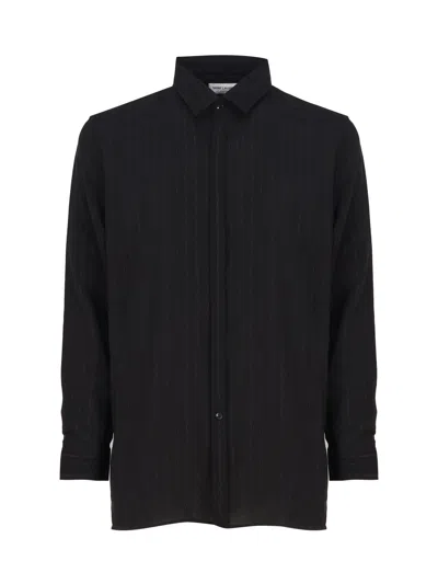 SAINT LAURENT SHIRT WITH BUTTONS AND POINTED COLLAR