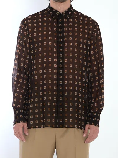 SAINT LAURENT SAINT LAURENT SHIRT WITH GEOMETRIC PATTERN