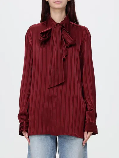 Saint Laurent Shirt Woman In Burgundy