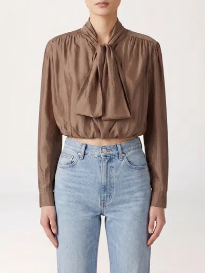 Saint Laurent Shirt Woman  In Brown