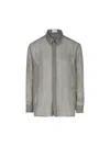 Saint Laurent Grey Shirt With Pointed Collar In Lightweight Silk Man In Gray