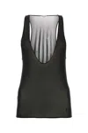 Saint Laurent Black Deep V Neck Tank Top