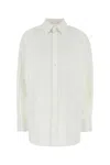 Saint Laurent Cassandre Cotton Poplin Shirt In White