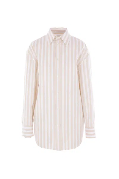 SAINT LAURENT SAINT LAURENT STRIPED COTTON CASSANDRE SHIRT CLOTHING