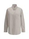 Saint Laurent Men Striped Shirt In Neutral