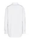Saint Laurent Grey Shirt With Cassandre Embroidery And All-over Striped Motif In Cotton Woman