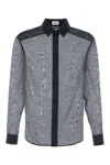 Saint Laurent Men Navy Blue Cotton Blend Shirt