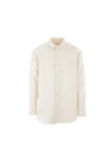 Saint Laurent Oversized Ivory Faille Shirt In Nude