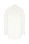 Saint Laurent Cassandre Cotton Poplin Shirt In White
