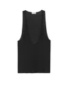 Saint Laurent Cassandre Tank Top In Silk Jersey In Black