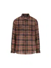 Saint Laurent Logo-embroidered Checked Wool-twill Shirt In Multi
