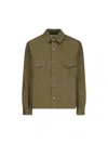 Saint Laurent Green Jacket With Pockets On The Front In Cotton Man In Green