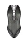 Saint Laurent Cut-out Detailing Bodysuit In Black
