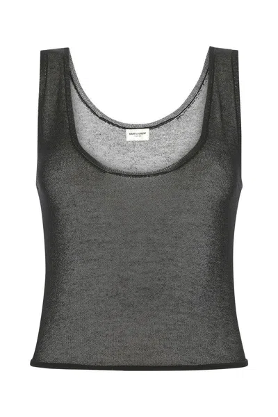 Saint Laurent Black Modal Blend Top