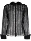 Saint Laurent Buttoned Black Lace Shirt In Black