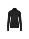 Saint Laurent Cassandre Wool Turtleneck Sweater Clothing In Black